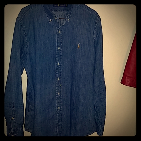 Polo Ralph Lauren Other - 🆕🆙RALPH LAUREN POLO MENS BUTTON DOWN JEAN SHIRT